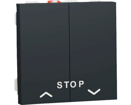 Intrerupator Pentru Jaluzele Schneider Unica, Simbol Sageti Sus-stop-jos, Antracit