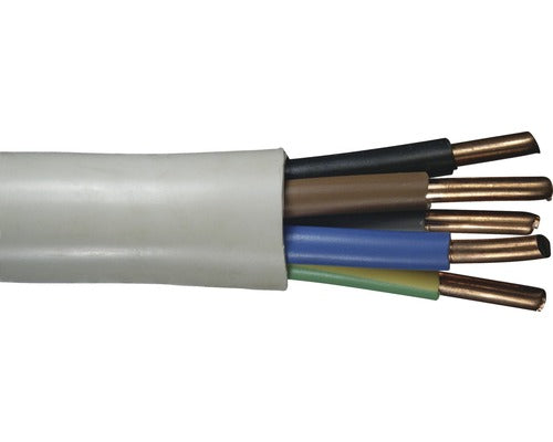 Cablu Nym-j 5x10 Mm² Gri, Manta Din Pvc Conform Din Vde 0281-1