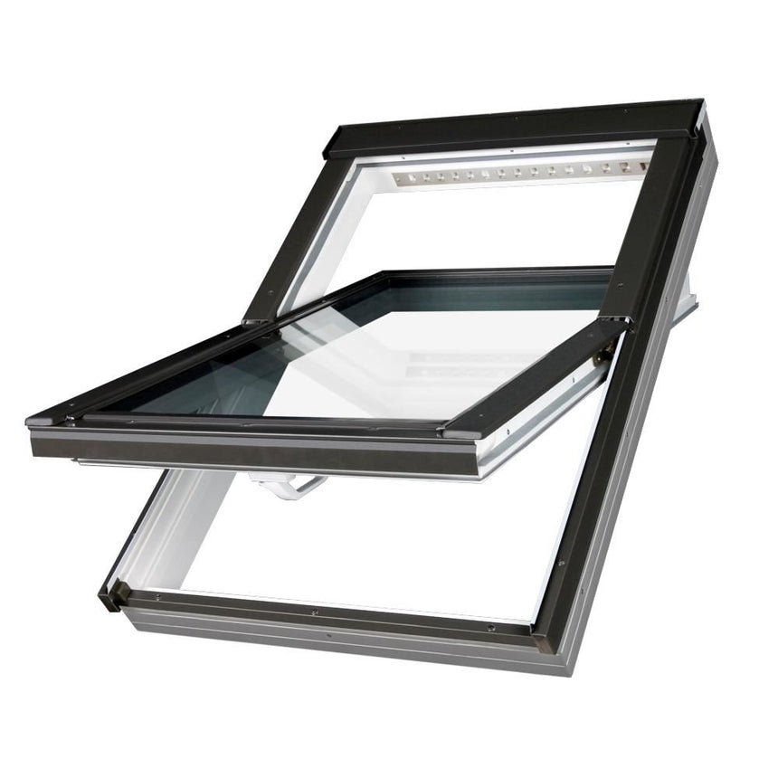 Fereastra de mansarda cu articulare mediana PTP-V U3, include rama EZV-A-XDP, Fakro - 66x118