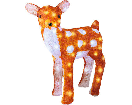 Figurina Cerb Lumineo Pentru Exterior 60 Led-uri H 38 Cm Alb Rece