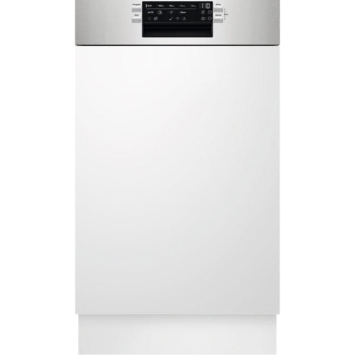 Masina de spalat vase semi-incorporabila AEG FEE73517PM, 10 seturi, 9 programe, Clasa D, MaxiFlex, SatelliteClean, QuickLift, AirDry, 45 cm