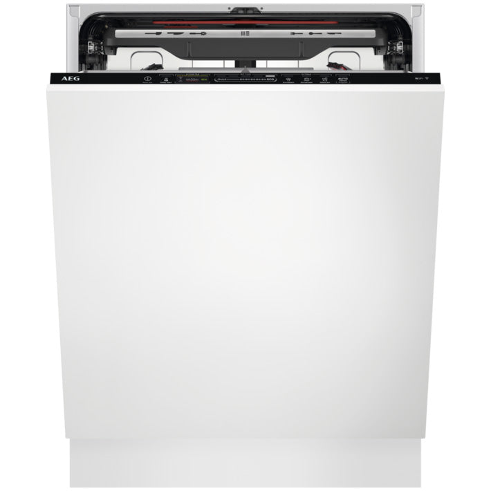 Masina de spalat vase incorporabila AEG FSE94848P, 15 seturi, 7 programe, MaxiFlex, AirDry, QuickSelect, Time Beam, Spray Zone, WiFi, Iluminare interioara, Afisaj TFT, Clasa C, Motor inverter, 60 cm