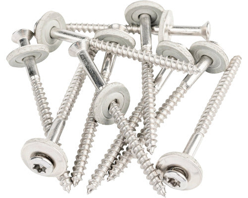 Holsuruburi Cu Cap Semibombat Torx Si Saiba Cauciuc Epdm 4, 5x65 Mm Otel Inox A2, 25 Bucati, Pentru Tinichigerie