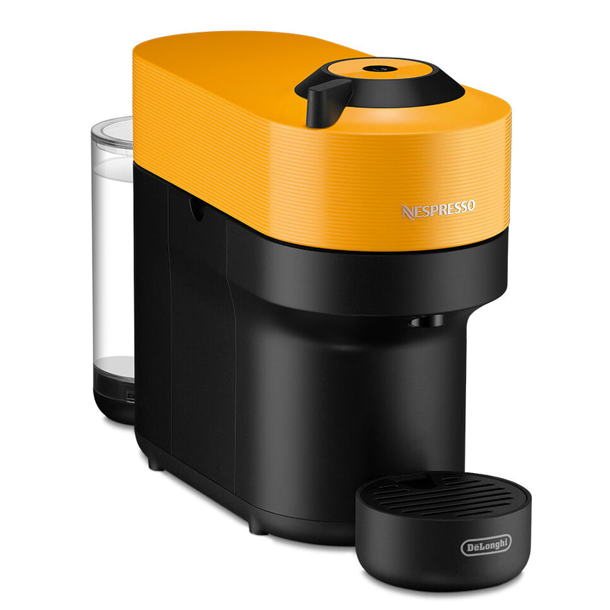 Espressor Nespresso by De'Longhi Vertuo Pop ENV90.Y, 1260W, Extractie prin centrifuzie, Conectare telefon, 0.6L, Galben, set capsule degustare inclus