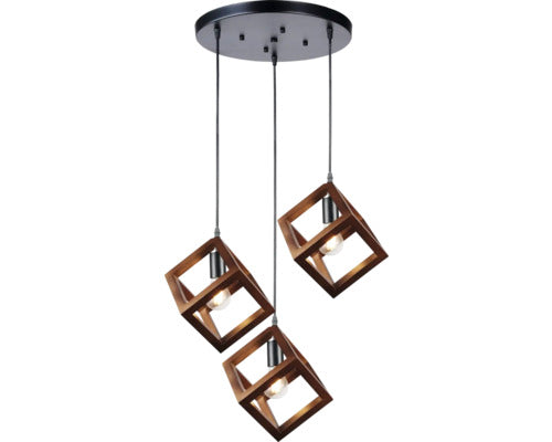 Lustra Rhombus E27 Max. 3x15w Ø500 Mm, Lemn/nuc