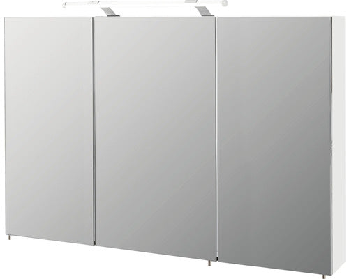 Dulap Baie cu Oglinda Dorina, 3 Usi, PAL, 120x75 cm, Alb