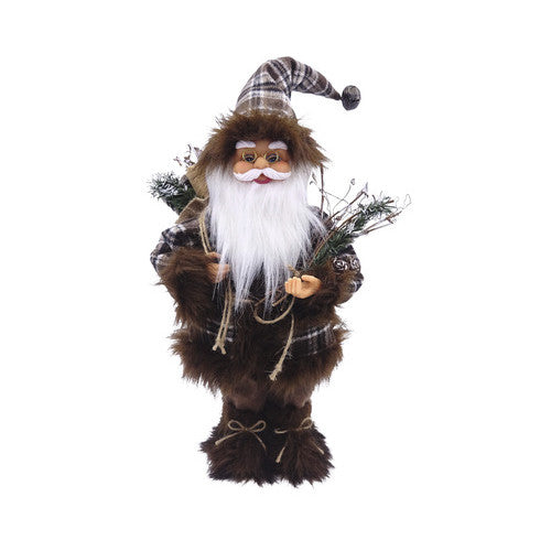 Figurina decorativa Mos Craciun, H 40 cm, maro