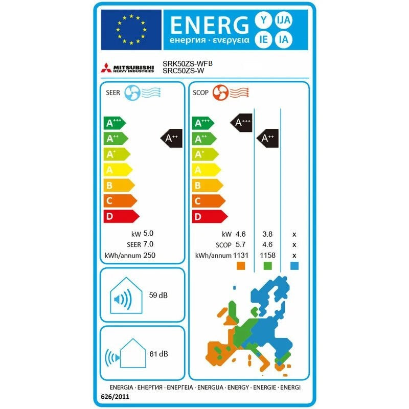 Aer Conditionat MITSUBISHI HEAVY Harukaze Black&White SRK50ZS-WFB SRC50ZS-W, 18000 BTU, A++/A++, Inverter, Functie Incalzire-Racire, Wi-Fi, Alb-Negru