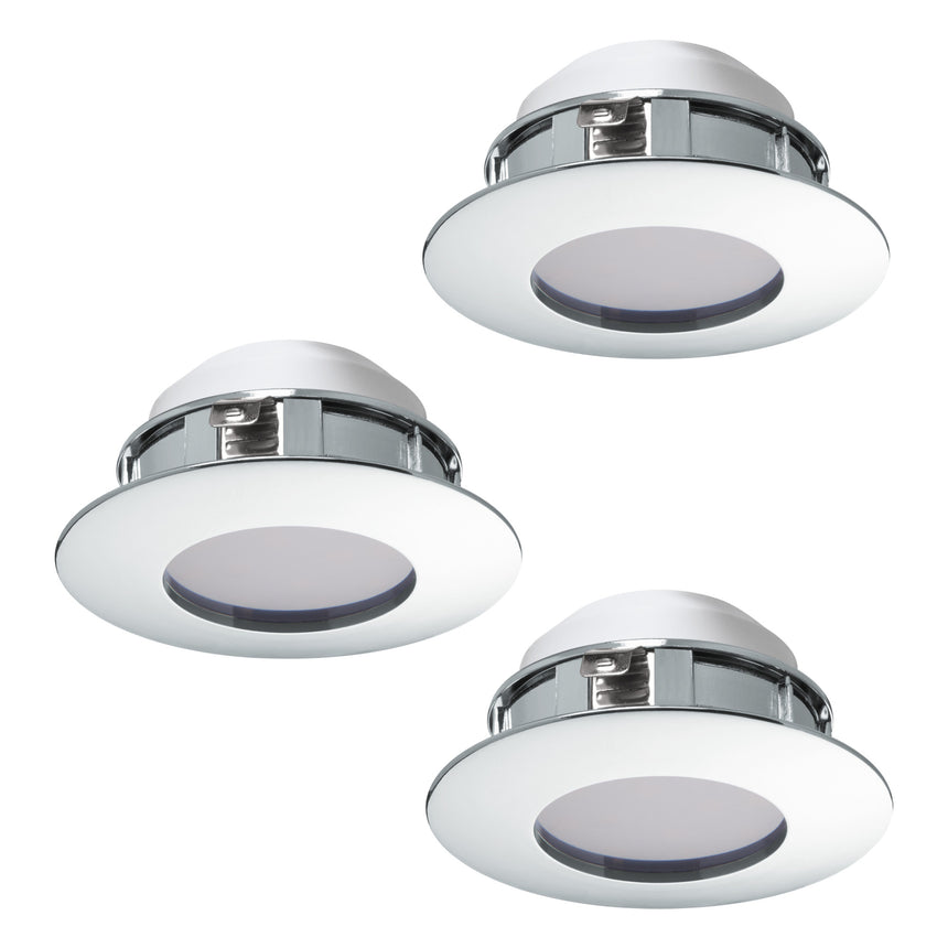 Spot incastrat PINEDA, 95822, LED, 3X6W, Ø 78, 3X500 Lumeni, 3000 K (Calda), Plastic / Crom