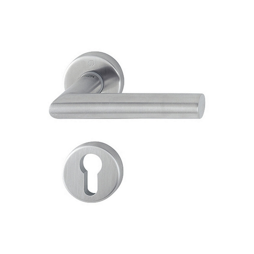 Maner usa interior, Hoppe Amsterdam, cu rozeta pentru cilindru, material inox, anti-microbian
