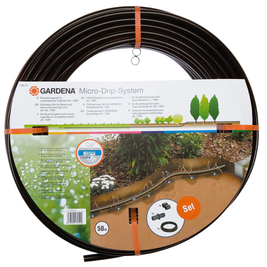 Set conducta subterana si de suprafata cu picurator Gardena, 1/2", 50 m + Conectori