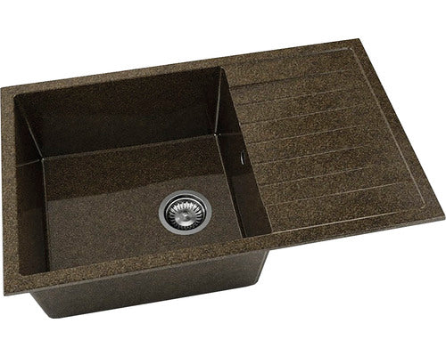 Chiuveta Bucatarie Cu O Cuva Fat Avangard 228 80x49 Cm, Cu Picurator, Reversibila, Granixit Sandstone