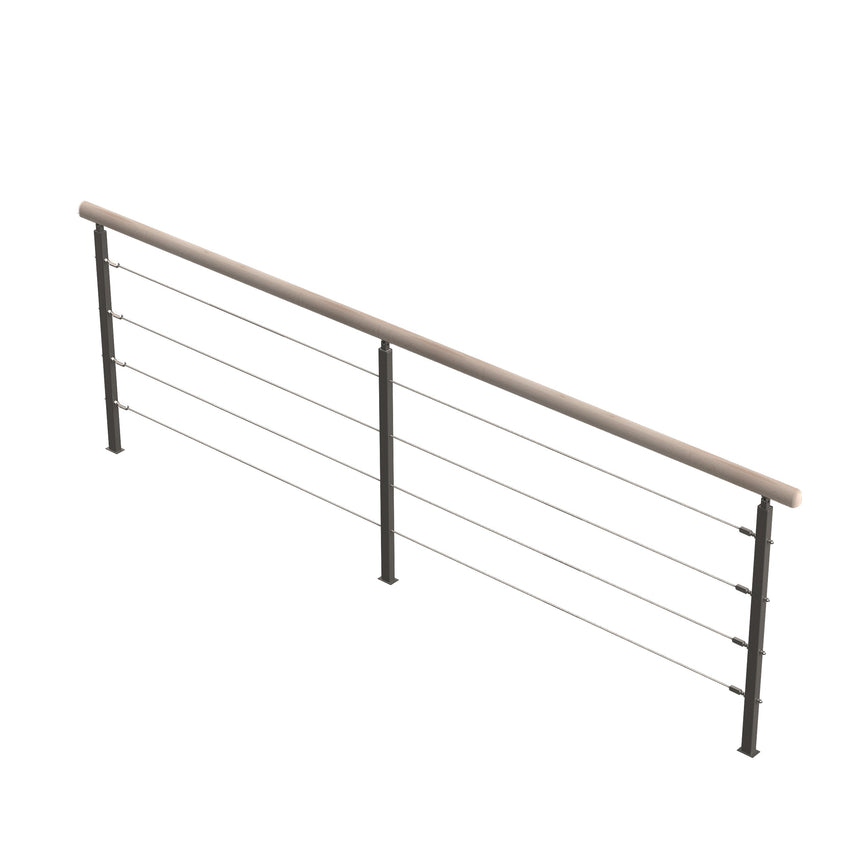 Balustrada Etaj Alsace 320x100 cm Fag cu Cabluri Metalice