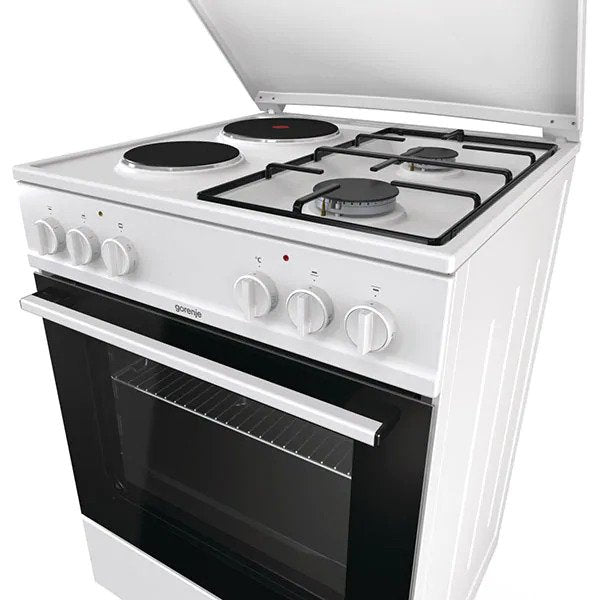 Aragaz GORENJE K6121WG, 4 arzatoare, Gaz si Electric, 60 cm, Alb