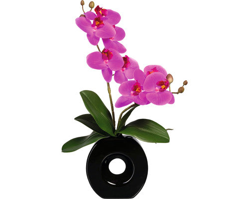 Planta Artificiala Orhidee Fluture Phalaenopsis In Vas Ceramic H 35 Cm Lila