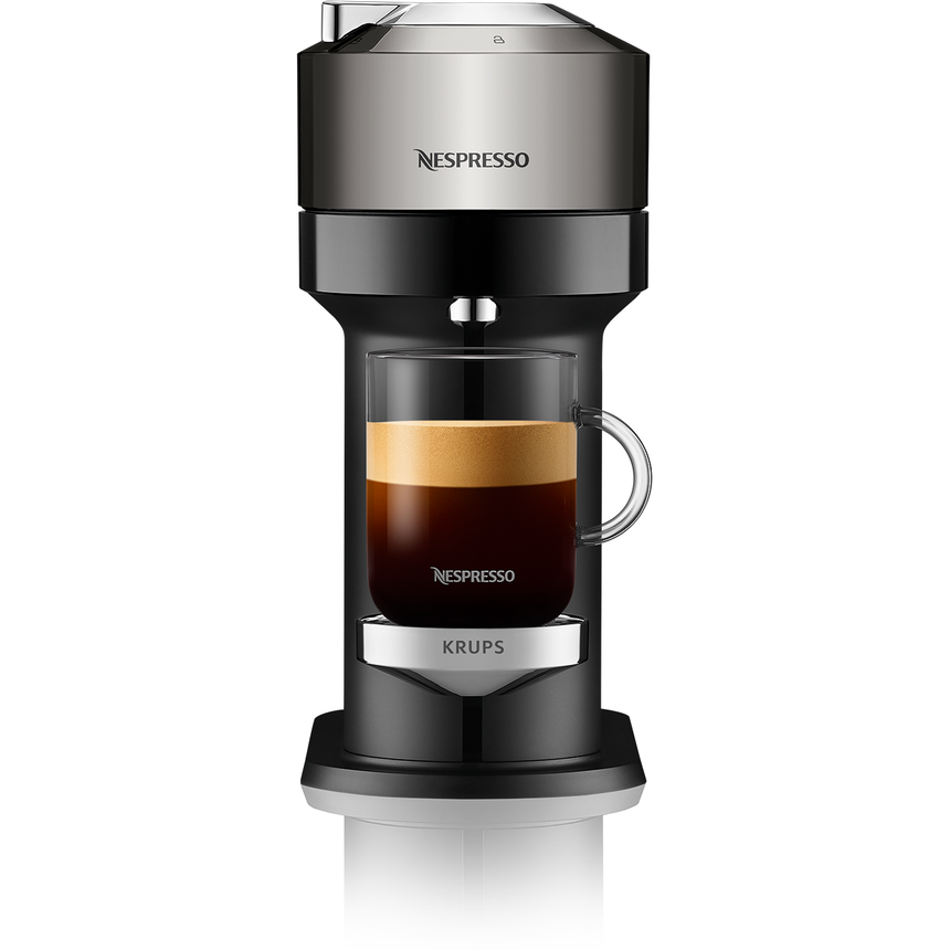 Espressor Nespresso by Krups Vertuo Next Deluxe XN910C10, 1500W, 19 Bar, Centrifusion™, Conectare la telefon, 1.1L, Dark chrome, + set capsule degustare