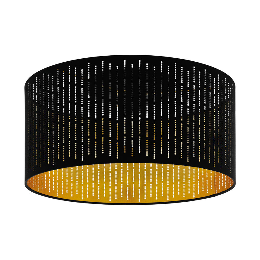 Plafoniera textila EGLO VARILLAS 98311, E27 1X40W Ø475mm, Negru, auriu