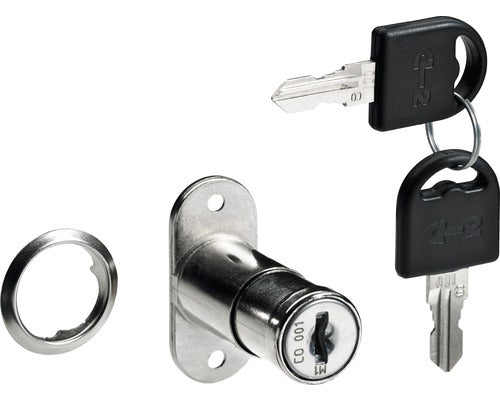Incuietoare Mobilier Cu 2 Usi De Lemn Hettich Ø18 Mm, Cilindru Cu 2 Chei, Nichelata