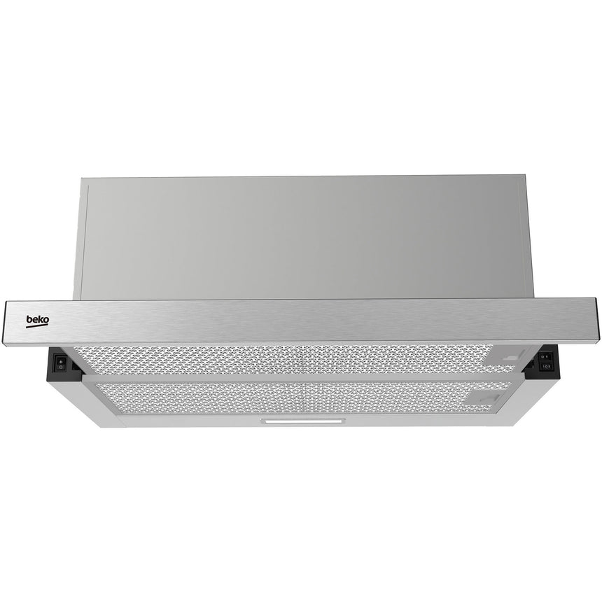 Hota incorporabila telescopica Beko HNT61520XH, 574 mc/h, Filtru metalic, 60 cm, Inox