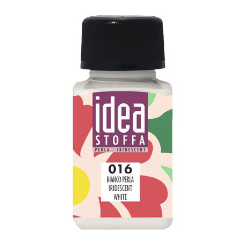 Vopsea Decorativa pentru Tesaturi Idea Stoffa Maimeri - Iridiscent White - 60 ml