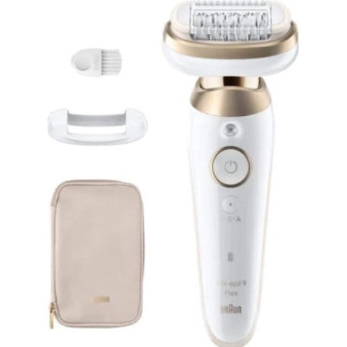 Set Epilator, Braun, Silk-epil 9-011 3D, antialunecare, Smartlight, 50 min autonomie, auriu/alb