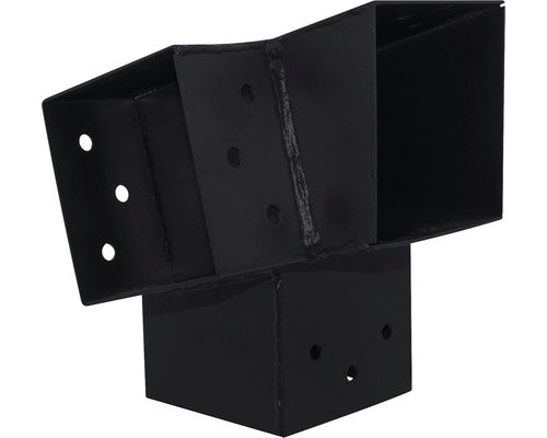 Conector Grinzi Lemn Tip Suki 90x90 Mm, Unghi 105° Dreapta, Otel Zincat Negru