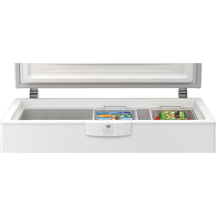 Lada frigorifica Beko HSM29540, 298 l, Clasa E, Conditii extreme, Yala, Alb