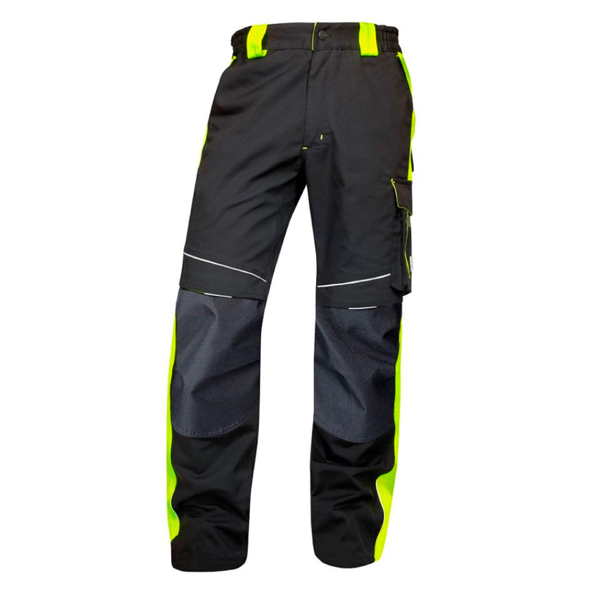 Pantaloni de lucru in talie NEON, culoare negru - galben, marimea 46