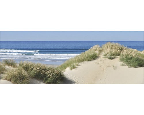 Tablou Sticla Footprints In The Sand 30x80 Cm
