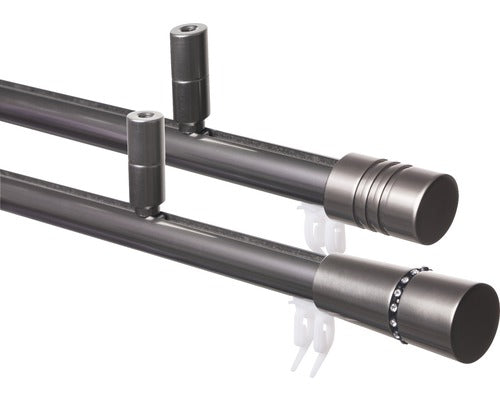 Galerie Dubla Aluminiu, Prindere De Tavan, Ø 20 Mm Inox 100 Cm - Capat Royal