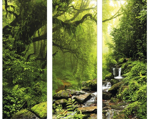 Tablou Sticla Fairy Tale Forest 3 X 30x80 Cm