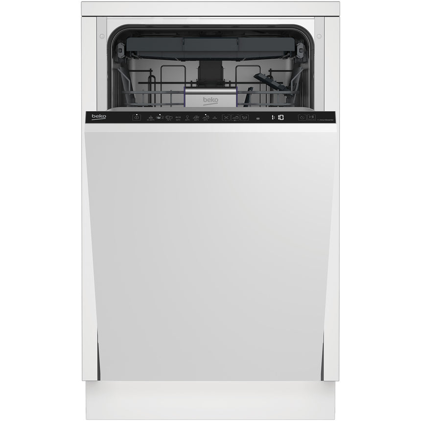Masina de spalat vase incorporabila Beko DIS48120, 11 seturi, 8 programe, Clasa E, Motor ProSmart™Inverter, Extra Drying, AquaIntense®, Mini 30', 45 cm