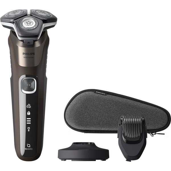 Aparat de Ras PHILIPS Shaver Series 5000 S5886/38, Acumulator, Autonomie 60 min, SkinIQ, Maro