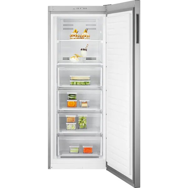 Congelator Electrolux LUT1NE32X, 226 l, No Frost-Frost Free, 5 rafturi, Alarma luminoasa, Usa reversibila, Clasa E, H 155 cm, Inox