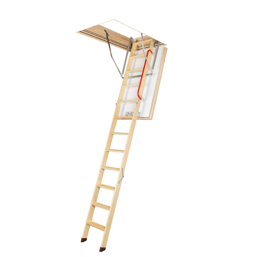 Scara modulara din lemn pentru acces pod/mansarda Fakro LWT THERMO, Alb/Natur, 60/120/280 cm