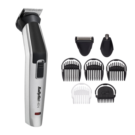 Aparat de tuns si ras BaByliss MT726E, Multi trimmer Titanium 8in1, 8 accesorii, Silver