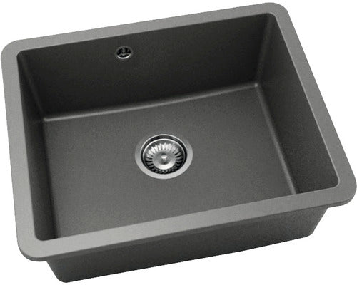 Chiuveta Bucatarie Cu O Cuva Fat Avangard 221 56x46 Cm Fara Picurator, Montare Sub Blat, Fatgranit Basalt