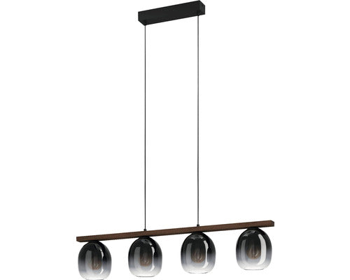 Lustra Filago E27 Max. 4x40w, Negru/fumuriu