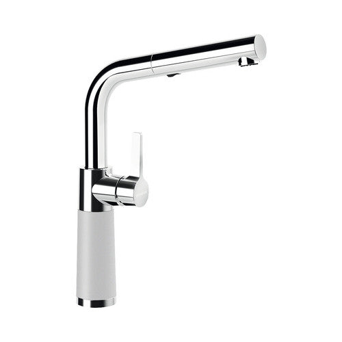 Baterie bucatarie cu dus extractibil SC-540, 2 tipuri de jet, cartus ceramic, Cristalite Croma, gri