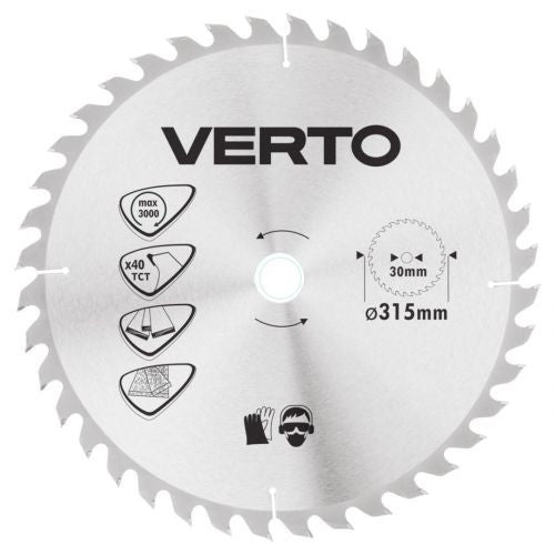 Disc fierastrau circular, 315 x 30 mm, 40 de dinti, Verto 61H140