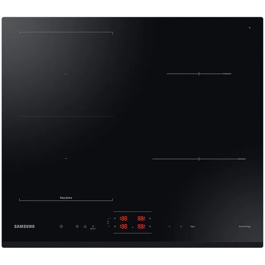 Plita incorporabila Samsung NZ64B5045GK/U2, Inductie, 4 zone de gatire, Flex Zone, SmartThings Cooking, Auto Conectivity, 60 cm, Negru