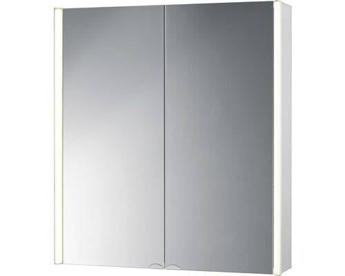 Dulap baie cu oglinda Jokey Cant, iluminare LED, aluminiu, 67x73,5 cm, alu natur, IP 20