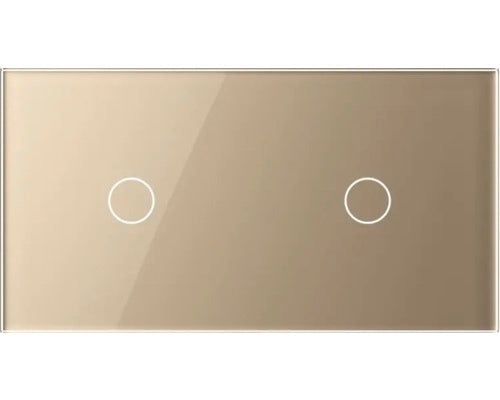 Panou Din Sticla Livolo Auriu, Pentru 2 X Intrerupator Simplu Cu Touch