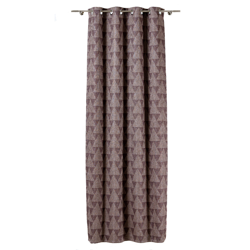 Draperie cu inele Zapata, Mendola Interior, 130x260 cm, Jacquard, Maro