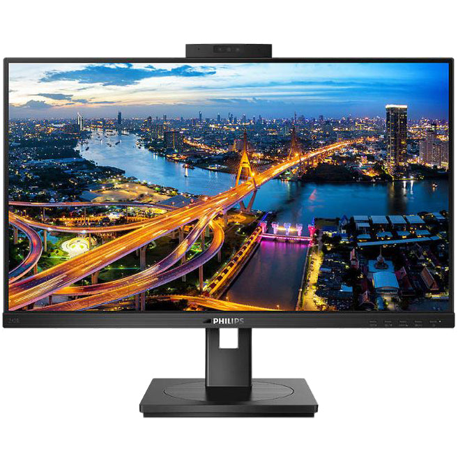 Monitor LED IPS Philips 23.8", Full HD (1920x1080), 75Hz, 4ms, Adaptive Sync, HDMI, Display Port, DVI, VGA, USB, Webcam, Pivot, negru