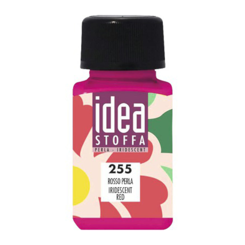 Vopsea Decorativa pentru Tesaturi Idea Stoffa Maimeri - Iridiscent Red - 60 ml