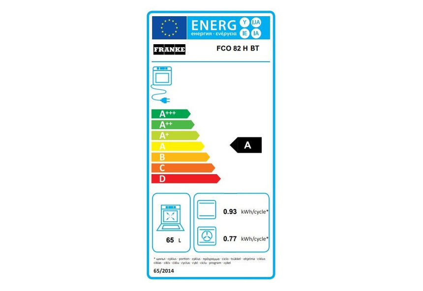 Cuptor Incorporabil FRANKE FCO 82 H BT, Electric, Autocuratare cu Abur, 65 l, Clasa A, Negru