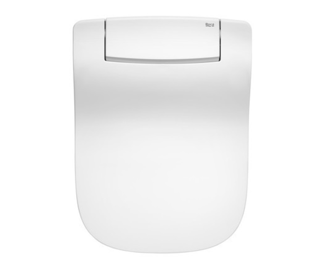 Capac de WC cu functie de bideu Roca Multiclean Premium Soft, alimentare la retea electrica, 358 x 485 x 155 mm, functie uscare, autocuratare, incalzire, control temperatura