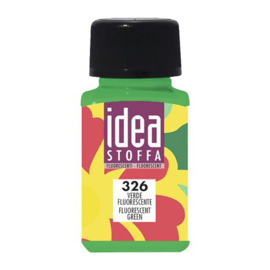 Vopsea Decorativa pentru Tesaturi Idea Stoffa Maimeri - Fluorescent Green - 60 ml
