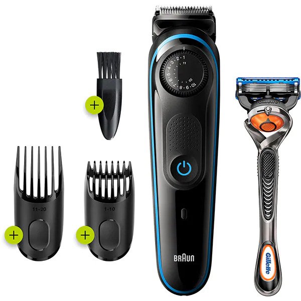 Aparat de tuns barba, Braun, BT3240, diverse accesorii, Negru